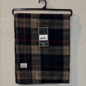 Classic Black Brown and Red Plaid Scarf